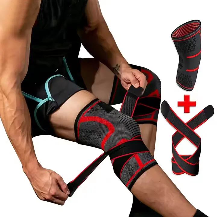 Knitted Compression Knee Sleeve With Strap
