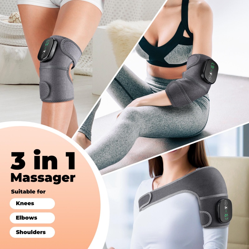 Cordless Knee Massager with Heat Vibration