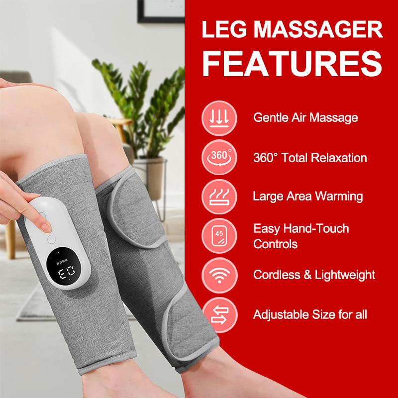 Wireless Calf Massager, Air Leg Massager Machine for Blood Circulation and Relieve Pain Relief